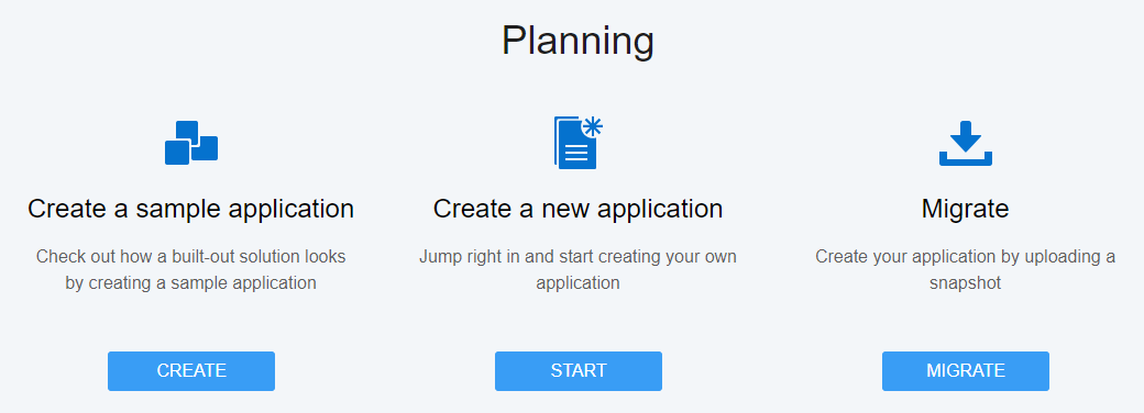 Planning landing page